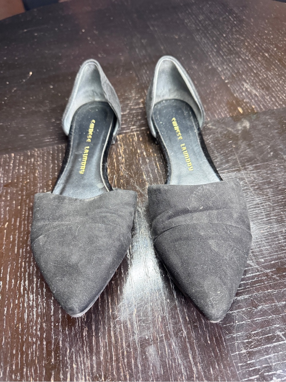 Pointed Black Chinese Laundry Flats